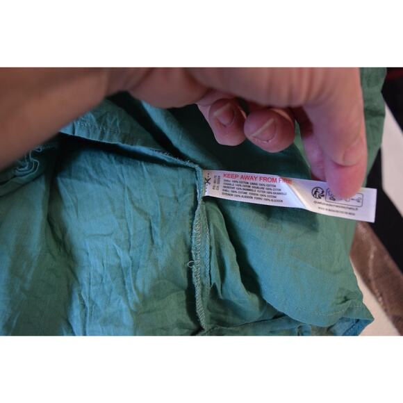 Free People Full Fun Time Puff Sleeve Elastic Waist Mini Dress S Women Keyhole - Picture 6 of 6